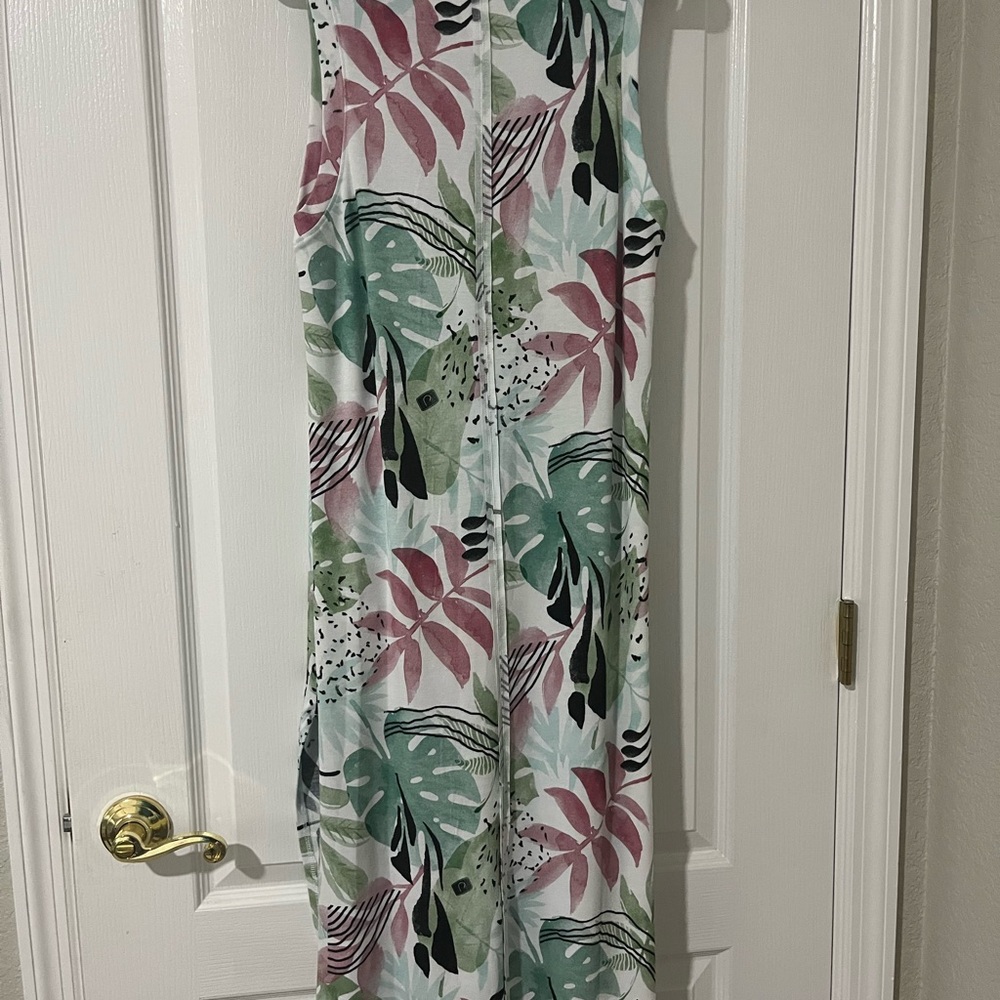 O'Neill Tropical Print Maxi Dress - Green, Pink, White
